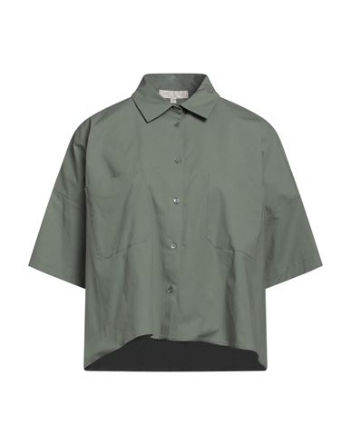 Antonelli Woman Shirt Military Green Size 8 Cotton, Elastane