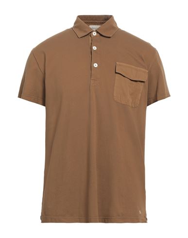 Brooksfield Man Polo Shirt Brown Size 40 Cotton