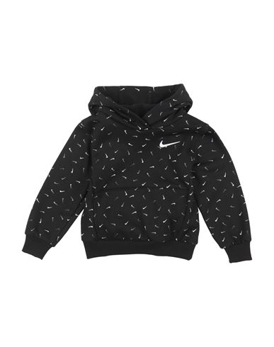 Nike Babies'  G Nsw Flc Hoodie Logo Prnt Toddler Girl Sweatshirt Black Size 6 Cotton, Polyester
