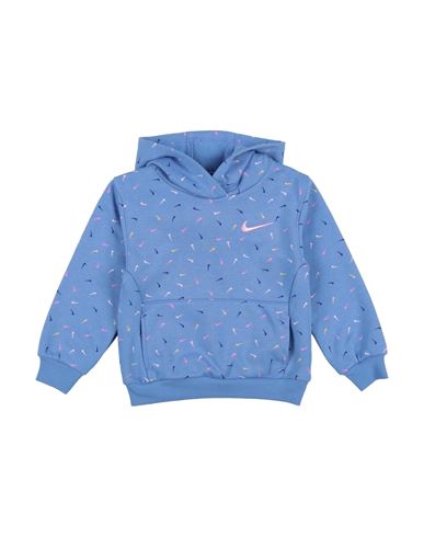 Nike Babies'  G Nsw Flc Hoodie Logo Prnt Toddler Girl Sweatshirt Pastel Blue Size 6 Cotton, Polyester