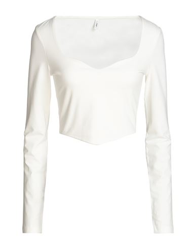 Only Woman Top Off White Size L Cotton, Elastane