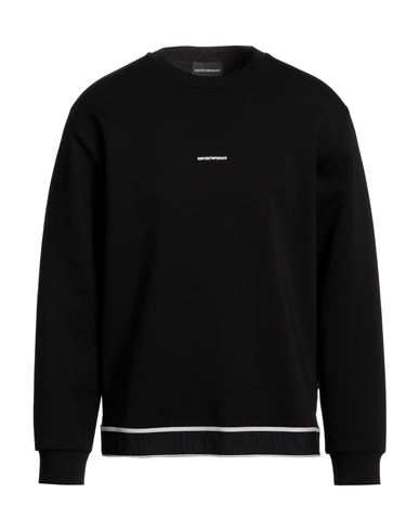 Emporio Armani Man Sweatshirt Black Size L Cotton, Polyester, Elastane, Polyamide
