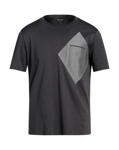 Giorgio Armani Man T-shirt Lead Size 40 Cotton, Polyester In Grey