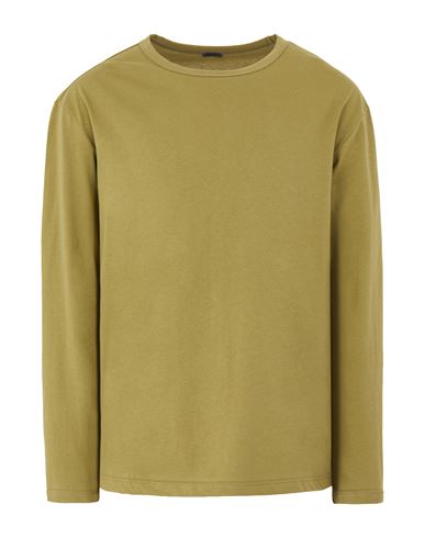 Shop 8 By Yoox Organic Cotton Basic L/sleeve T-shirt Man T-shirt Military Green Size Xxl Organic Cotton