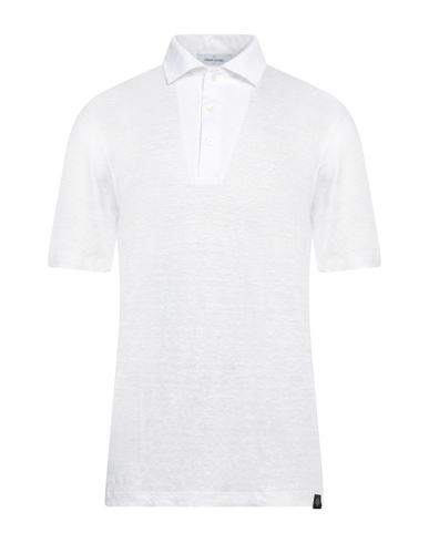 Gran Sasso Man Polo Shirt White Size 40 Linen