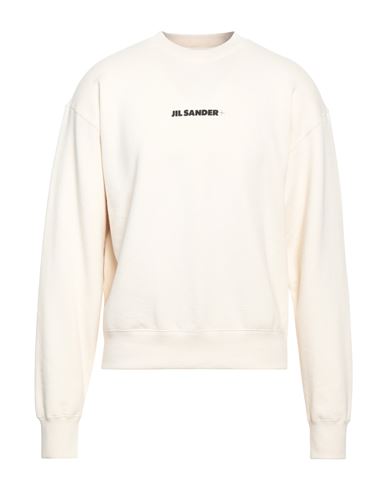 Shop Jil Sander Man Sweatshirt Cream Size M Cotton In White