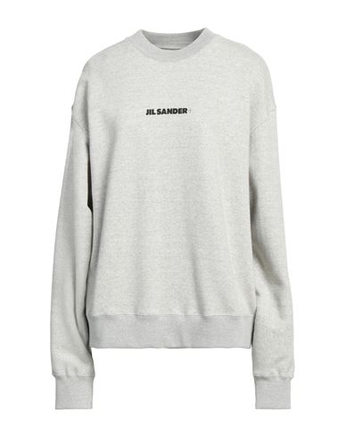 Jil Sander White T-shirt With Contrasting Logo Print In Grey