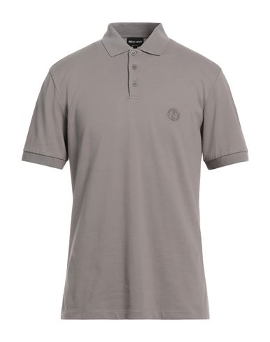 Giorgio Armani Man Polo Shirt Grey Size 40 Cotton, Elastane