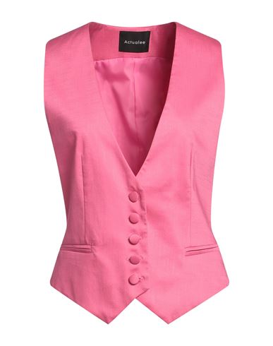 Actualee Woman Tailored Vest Pink Size 6 Viscose, Polyester, Elastane