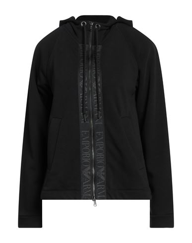 Emporio Armani Woman Sweatshirt Black Size 6 Cotton, Polyester