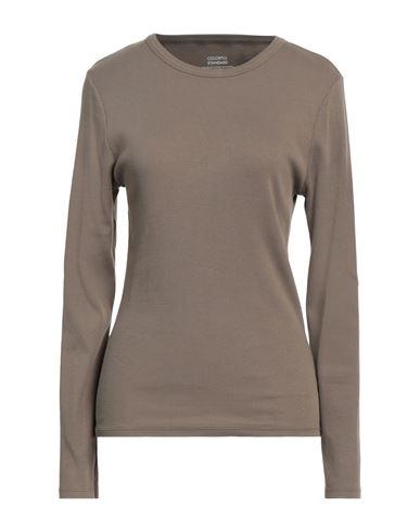 Colorful Standard Woman T-shirt Khaki Size Xl Organic Cotton, Elastane In Brown