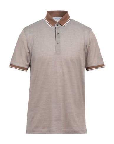 Gran Sasso Man Polo Shirt Brown Size 40 Cotton