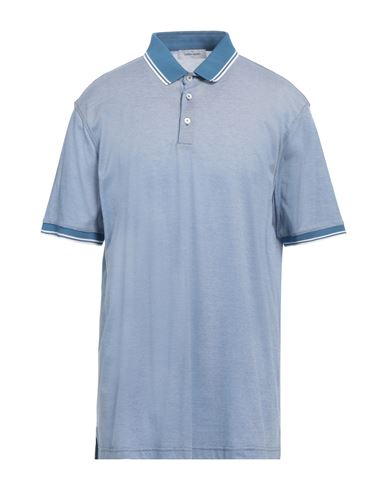 Gran Sasso Man Polo Shirt Slate Blue Size 50 Cotton