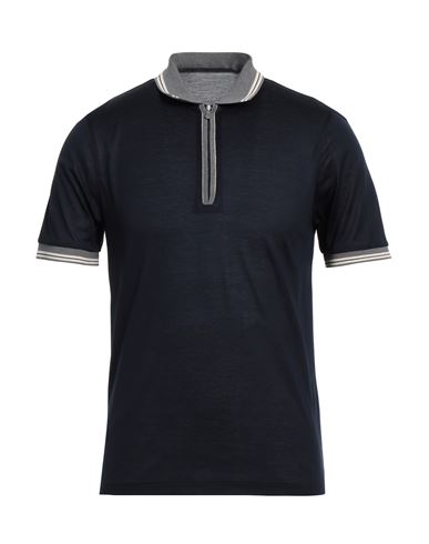 Gran Sasso Man Polo Shirt Navy Blue Size 36 Cotton