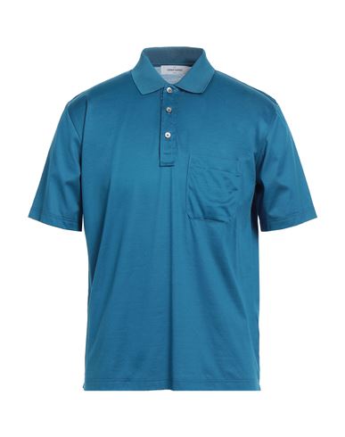 Gran Sasso Man Polo Shirt Azure Size 40 Cotton In Blue