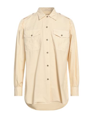 Massimo Alba Man Shirt Beige Size Xl Cotton, Elastane