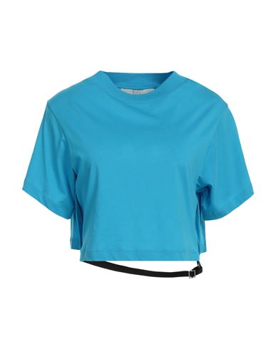 Tela Woman T-shirt Azure Size L Cotton In Blue