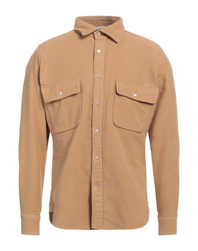 Dnl Man Shirt Camel Size 15 ¾ Cotton In Beige