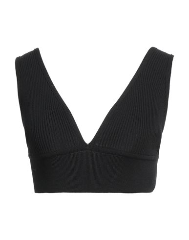 Msgm Woman Top Black Size S Viscose, Polyester