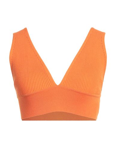 Msgm Woman Top Orange Size M Viscose, Polyester