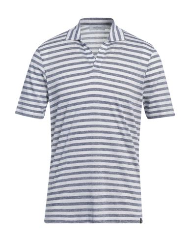 Gran Sasso Man Polo Shirt Navy Blue Size 44 Linen, Cotton