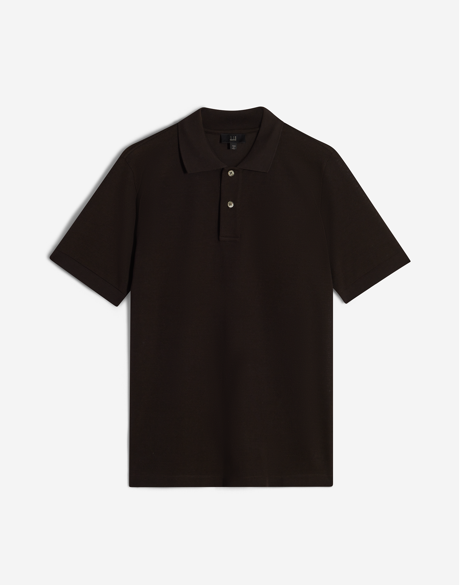 Dunhill Cotton Silk Pique Short Sleeve Polo In Brown