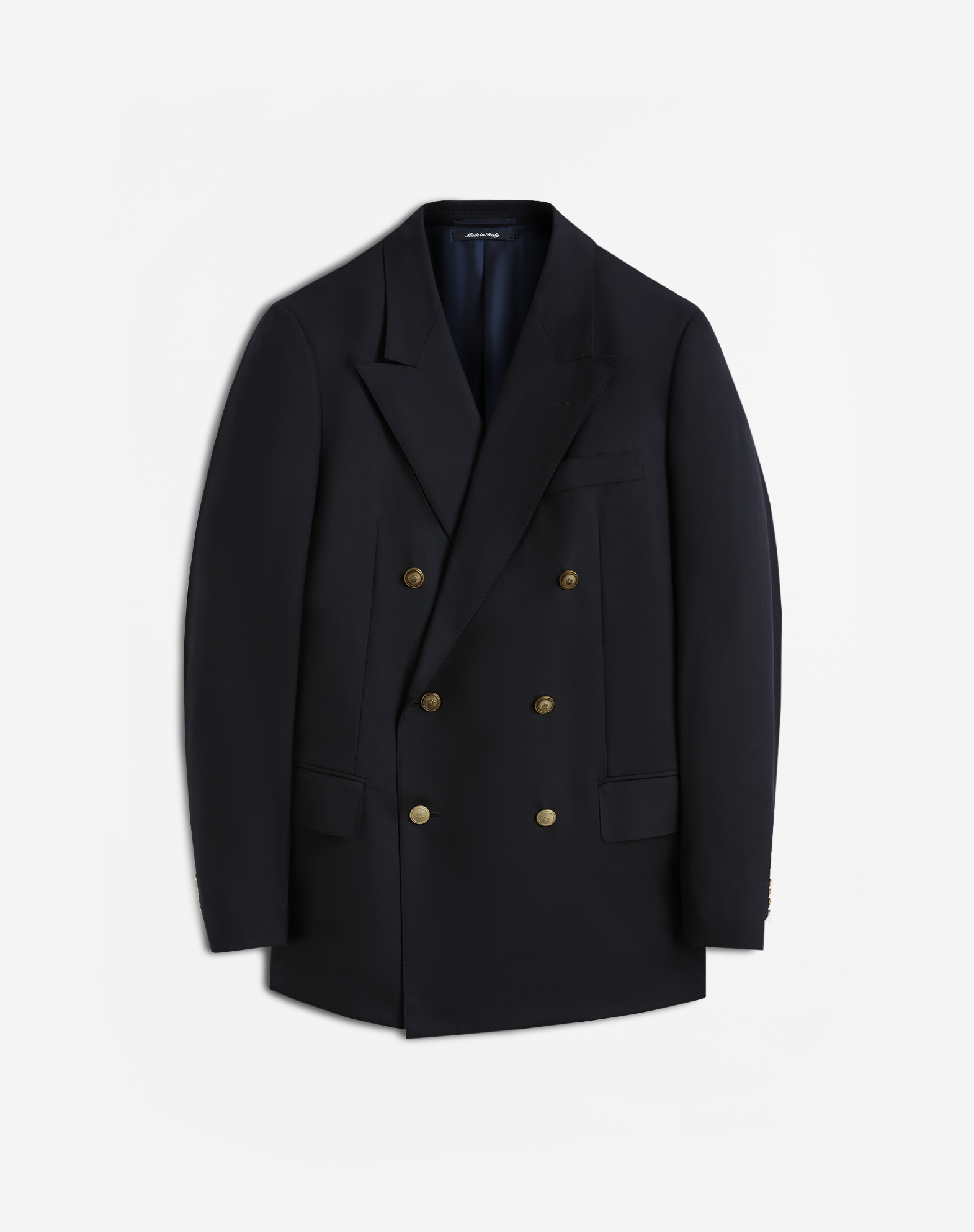 Dunhill Wool Society Double Breasted Gold Button Jacket In Blue