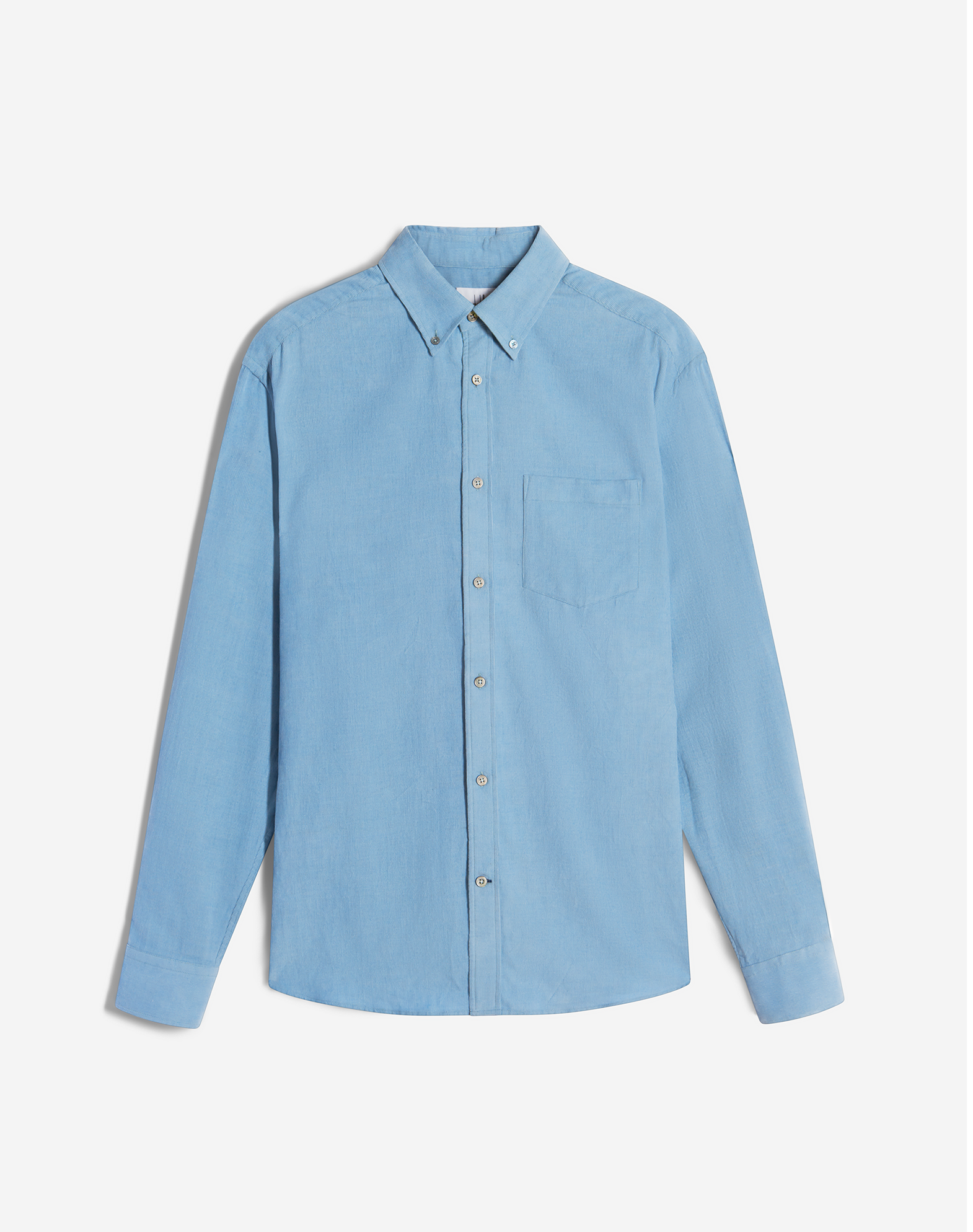 Dunhill Cotton Cashmere Corduroy Button Down Shirt In Blue