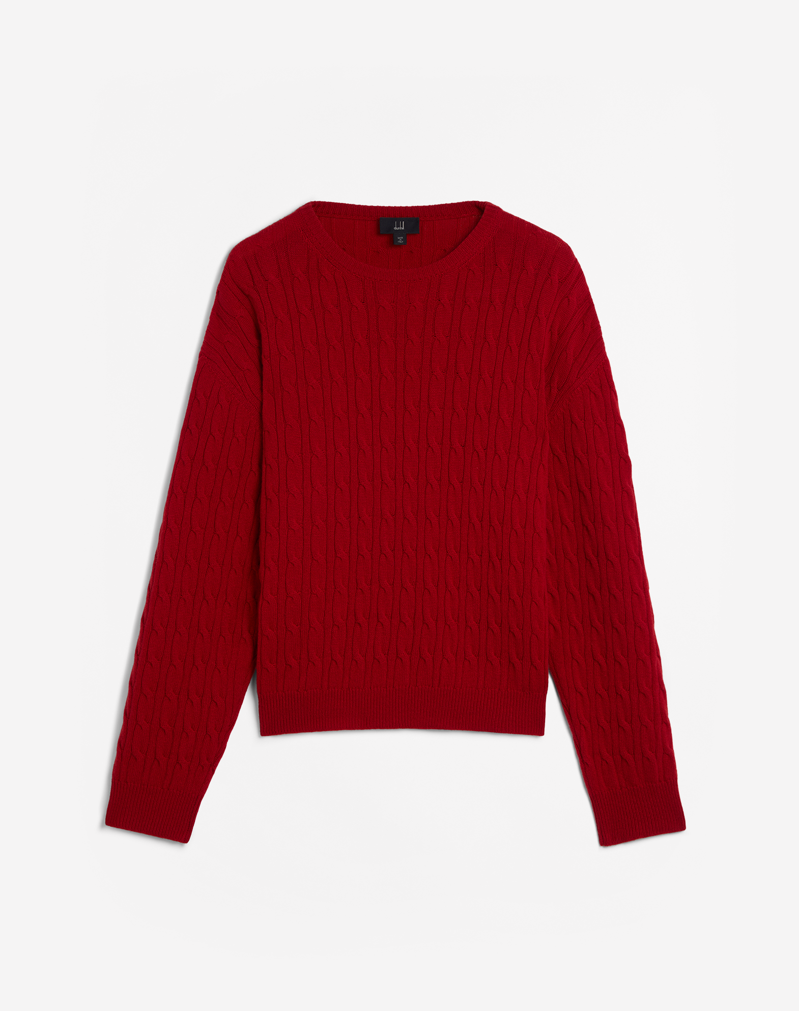 Dunhill 7gg Cable Cashmere Crewneck In Red