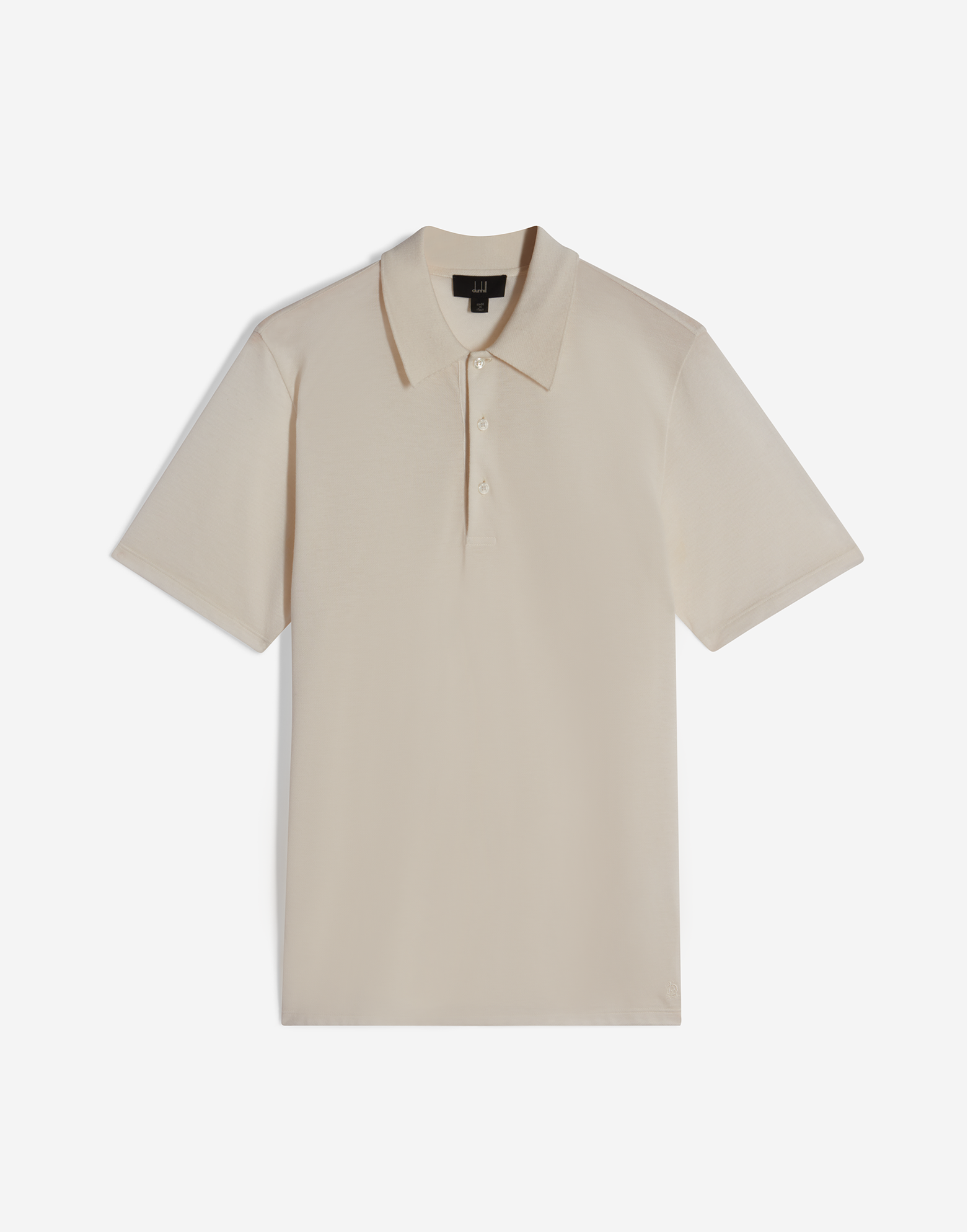 Dunhill Cotton Cashmere Short Sleeve Polo In White