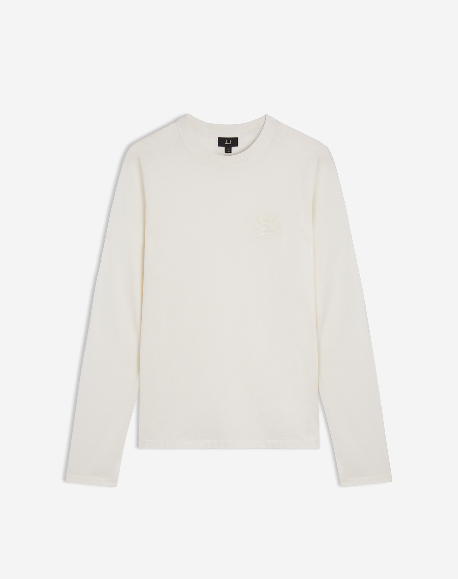 Dunhill Cotton Cashmere Long Sleeve T-shirt In White