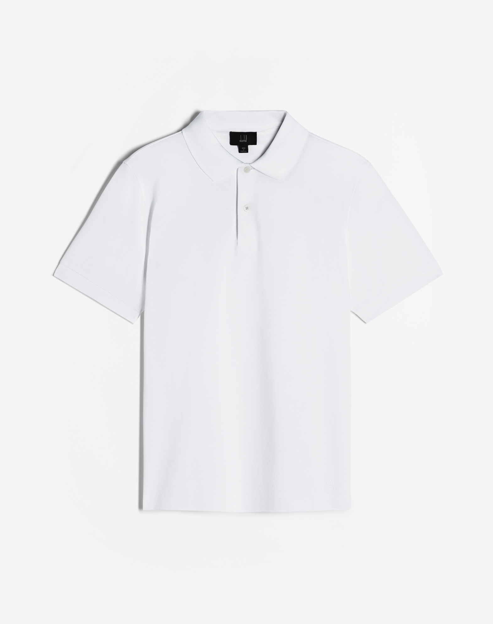Shop Dunhill Insignia Cotton Short Sleeve Polo In White