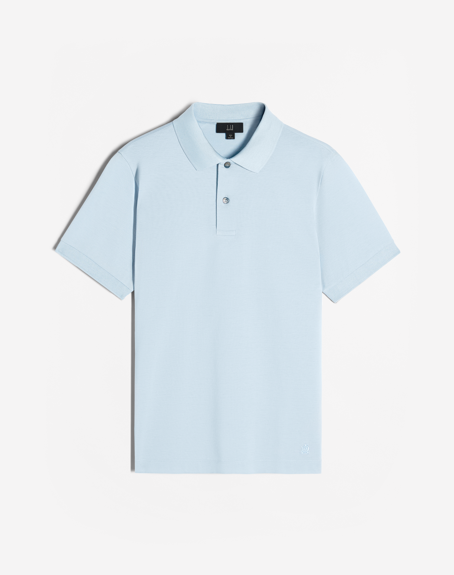 Dunhill Ad Insignia Cotton Ss Polo In Blue