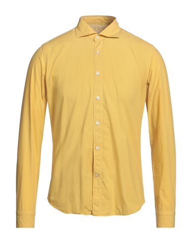 Tintoria Mattei 954 Man Shirt Ocher Size 15 Cotton In Yellow