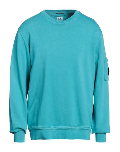 C.p. Company C. P. Company Man Sweatshirt Turquoise Size Xxl Cotton In Blue