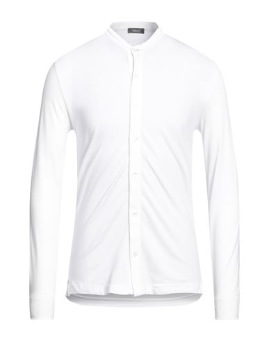 Rossopuro Man Shirt White Size 4 Cotton, Elastane