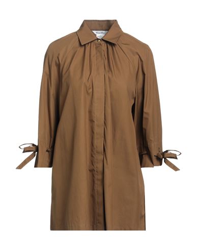 Max Mara Woman Shirt Brown Size 6 Cotton