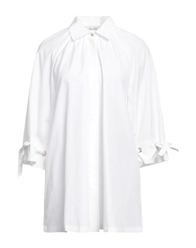 Max Mara Woman Shirt White Size 6 Cotton
