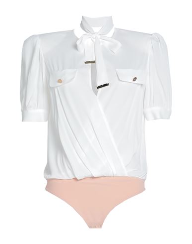 Shop Elisabetta Franchi Woman Bodysuit White Size 8 Viscose, Polyamide, Elastane