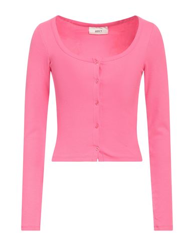 Shop Jjxx By Jack & Jones Woman Cardigan Fuchsia Size L Cotton, Elastane In Pink