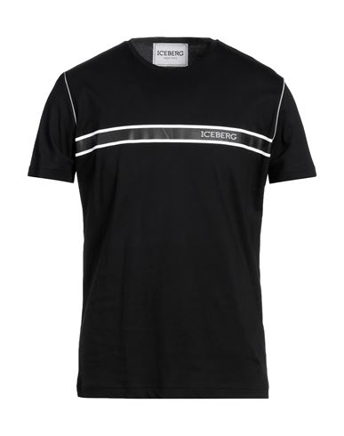 Shop Iceberg Man T-shirt Black Size Xxl Cotton