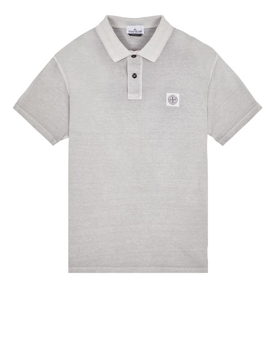 Stone Island Polo Shirt Grey Cotton In Gray