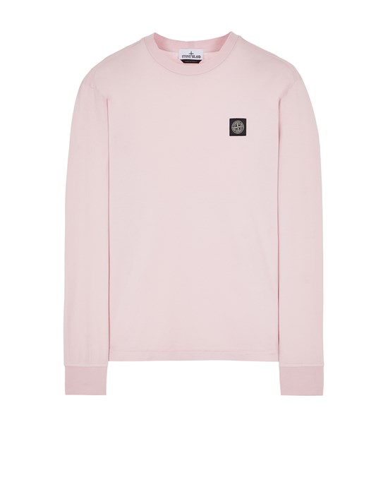 Shop Stone Island T-shirt Manches Longues Rose Coton In Pink
