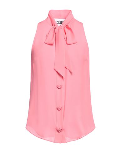 Moschino Bow Collar Sleeveless Top With Curved Hem