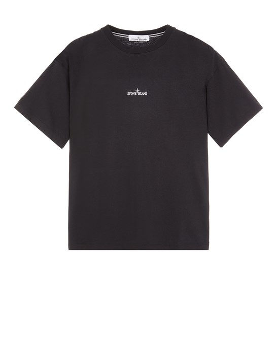 Stone Island Casual Black T-shirt With Graphic Design And Subtle Logo In Black