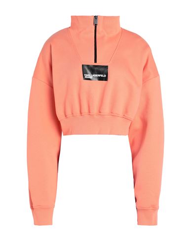 Karl Lagerfeld Woman Sweatshirt Orange Size L Organic Cotton, Polyester