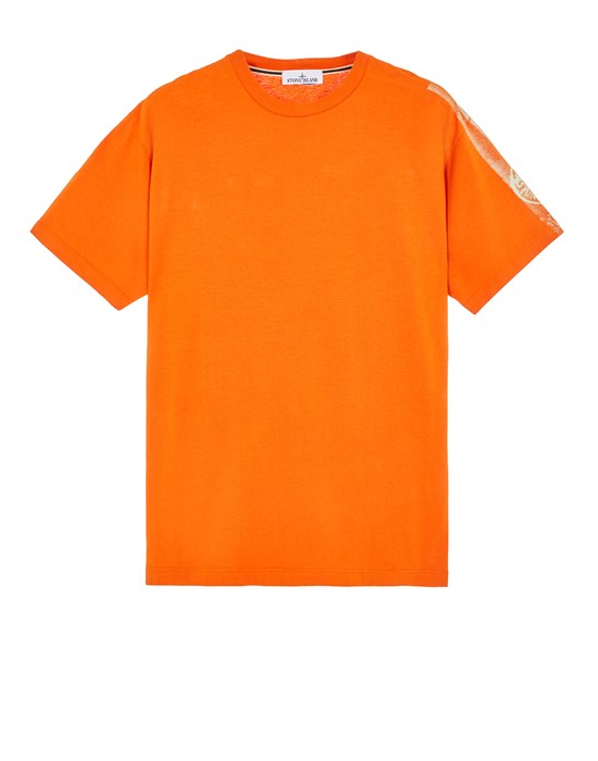  STONE ISLAND 2RC85 'STRIPES TWO' PRINT T-Shirt Herr Orangefarben