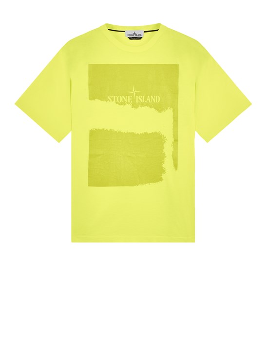 Shop Stone Island T-shirt Manches Courtes Jaune Coton In Yellow
