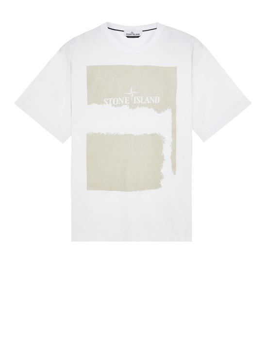 Shop Stone Island T-shirt Manches Courtes Blanc Coton In White