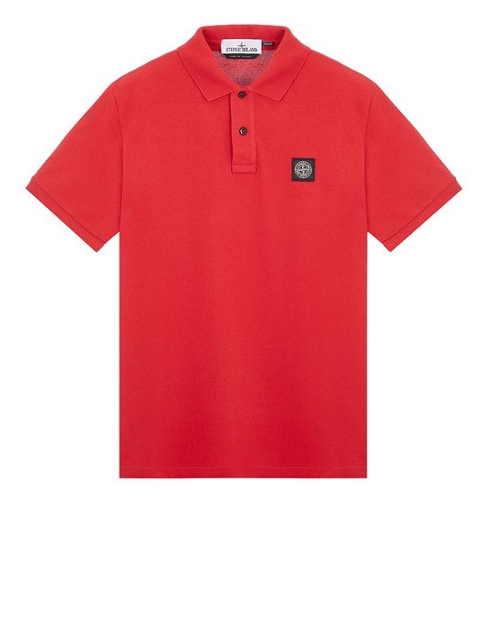 Stone Island Polo Rouge Coton, Élasthanne In Red